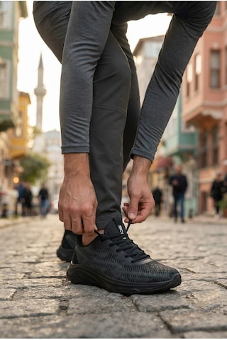 Scooter M2010 Rahat Tekstil Sneaker Erkek Ayakkabı Siyah