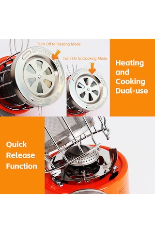 Apg-2000 W Gaz Isıtıcı Açık Kamp Sobası Isıtma,y28298-1 Turuncu