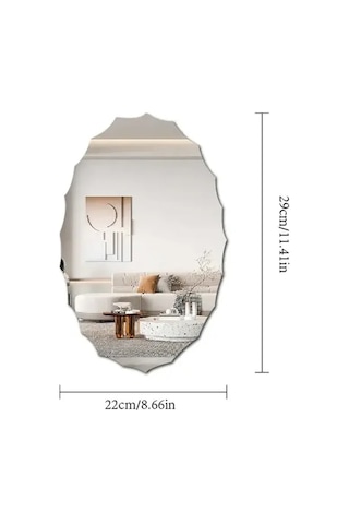 Xianwen Reedark Akrilik Oval Ayna Duvar Çıkartması - Kendinden