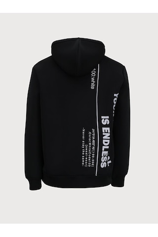 Ltb Sırtı Slogan Baskılı Kapüşonlu Erkek Sweatshirt - Siyah 011258650360069 200 Siyah