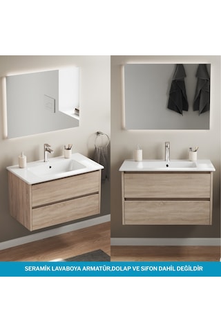 Isvea Sistema T-flat Slim İnce Formlu Lavabo 81 X 46,5 Cm Beyaz Beyaz