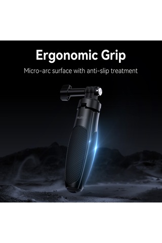 Reedark Telesın S1-mnp-01 Spor Kamera İçin 2'li 1 Tripod Ve Selfie Çubuğu - 40cm Uzunluk, Alüminyum, Siyah - Vlog, Canlı Yayın Ve Fotoğraf İçin