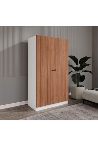 Esen 2 Kapılı Bambu-beyaz Elbise Dolabı