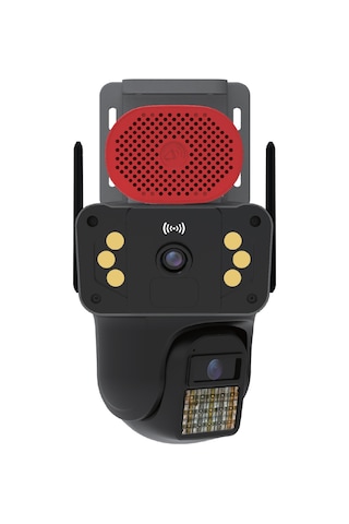 Blic Pro++ Blm-94 6 Mp Çift Lensli Wi-fi Ptz Dış Mekân Ip Güvenlik Kamerası Siyah, Ip66, Sirenli Ve
