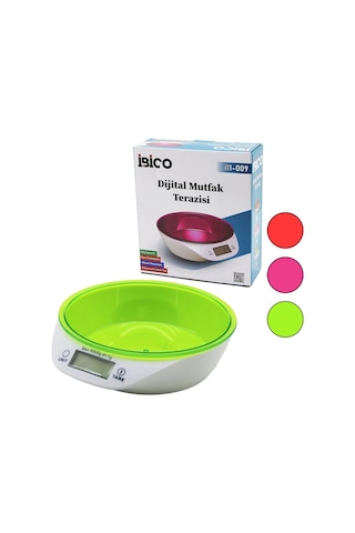 Dijital - Pilli Mutfak Terazi Tartı Kaseli - 5kg/1gr Bx40 Çok Renkli