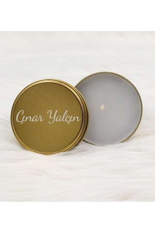 Kişiye Özel Füme Dolma Kalem & Gold Metal Kutulu Mum Hediye Seti