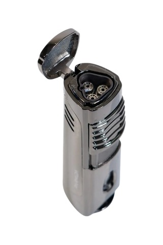 Parmida Üç Torch Pürmüz Gunmetal Delicili Metal Puro Çakmağı Tr10036