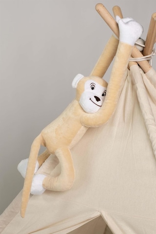 Boumini Toys Boyuna Sarılan Pelüş Maymun Bej Elleri Çıtçıtlı 55 CM - Bej