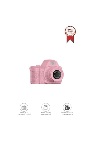 Torima Dijital Fotoğraf Makineleri Video Mini Kamera 2k Video 128gb Destekli Cmr42 Pembe