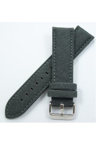 Bizon Koyu Gri Kumaş Saat Kordonu 20Mm Dokuma Spor Perlon Kayışı