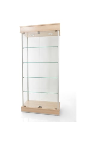 40x80xH175, Camlı Vitrin, Koleksiyon-Teşhir Vitrini, Acmv80Meşe