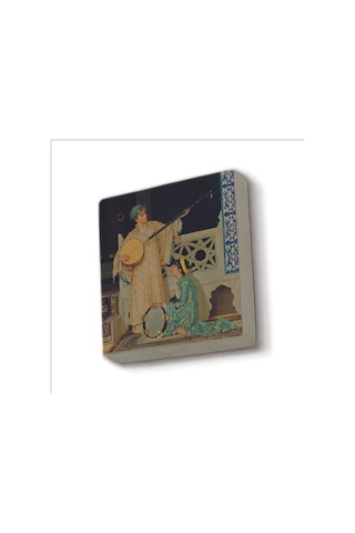 İki Müzisyen Kız Osman Hamdi Bey, 1880 Baskılı Taş Magnet 5x5