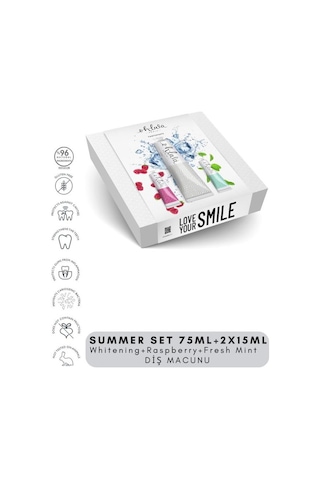 Ohlala Whitening 75 Ml + Fresh Mint 15 Ml + Raspberry Mint 15 Ml Summer Set Diş Macunu