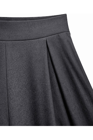Mixray 4897 Kadın Yırtmaçlı Pileli Asimetrik Dökümlü Pantolon Siyah