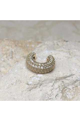 Vıp Zirkon Gold Earcuff Gold