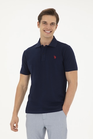 U.S. Polo Assn. Erkek Slim Fit Polo Yaka Lacivert Basic Tişört 50279573-VR033
