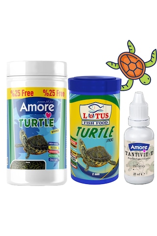 Amore Turtle Green Sticks 125 ML + Lotus 100 ML + Kaplumbağa Yemi + Vitamin