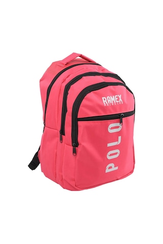 Polo Yazılı Pembe Sırt Çantası, Okul Çantası, Okul Sırt Çantası
