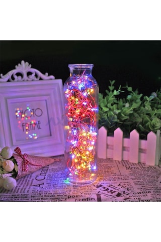 Pilli Renkli Peri Led Işık Dekoratif Aydınlatma 5 Metre Rgb  Led