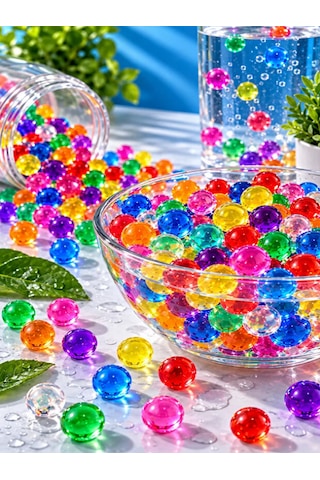 4000 Adet 48 Paket Su Maymunu 7 Farklı Renkler Suda Büyüyen Maymuncuk Akvaryum Boncuklar 4000 Pcs