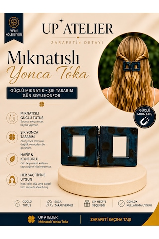 Mıknatıslı Kemik Kare Toka 6cm Lacivert Mıknatıslı Kemik Kare Toka 6cm Lacivert