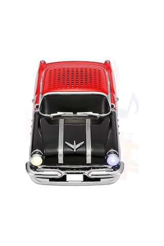 Nostaljik Araba Şarjlı Led Işıklı Kablosuz Hoparlör Bluetooth Speaker Fm Radyo Sd Kart Usb