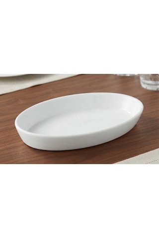 Lumina Oval Porselen Sunum Kabı / Servis Tabağı 19 12 Cm Beyaz