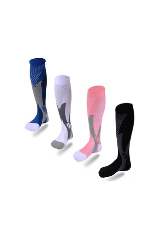 Mufunye Erkek Kadın Bisiklet Futbol Outdoor Sıkıştırıcı Çorap, Pembe Xxl 46+ Ayak İçin , Yumuşak Dayanıklı, Spor Aktiviteye Ideal Diğer