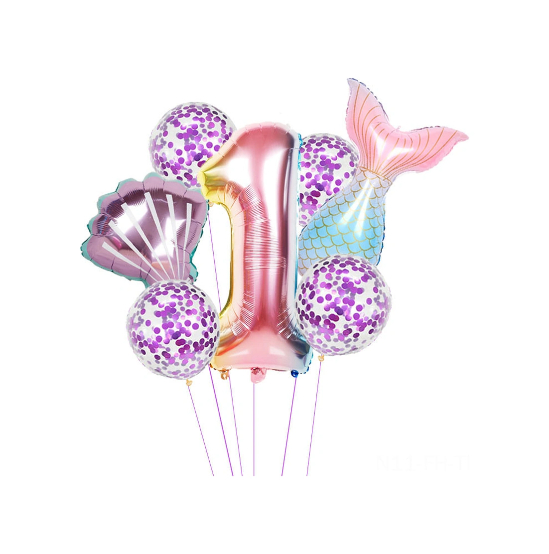 Folinda Deniz Temalı Çocuk Doğum Günü Balonu Seti: Degrade Yüzük Balonları İle Renkli Parti Dekorasyonu - 7'li Paket