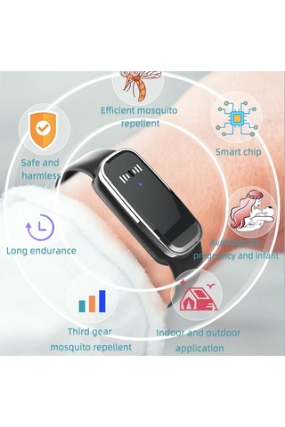 Homyl Ultrasonik Kovucu Bileklik Yürüyüş Için Akıllı Siyah