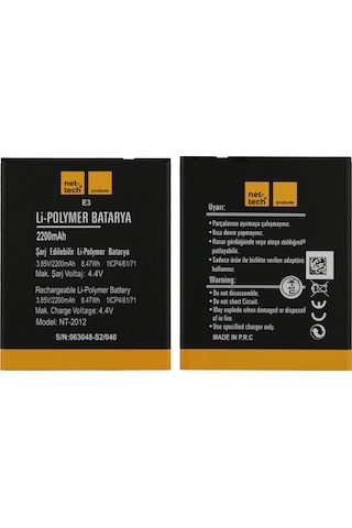 Teknonet Vestel Venüs E3 Uyumlu 2200 Mah Batarya