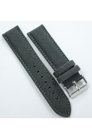 Bizon Koyu Gri Kumaş Saat Kordonu 20Mm Dokuma Spor Perlon Kayışı