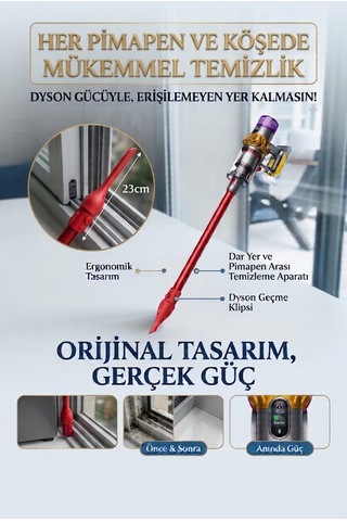 Dyson Uyumlu Süpürge Başlığı Dar Yerler,pimapen Temizleme Aparatı Dyson Süpürge Ucu