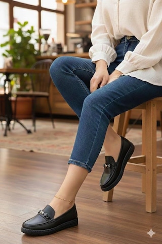 Pepita Z525 Hafif Esnek Yumuşak Hakiki Deri Loafer Kadın Ayakkabı Siyah
