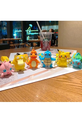Psyduck Figürü Anahtarlık Aksesuar Çanta Süsü Silikon 3d Aksiyon Figürü Sarı
