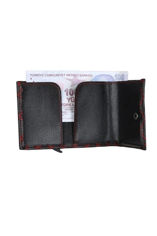 Ozka Leather Collection Nakışlı Mekanizmalı Cüzdan Yazlık Kirmizi