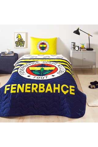 Lisanslı Fenerbahçe Stripe Tek Kişilik Yatak Örtüsü Seti 000000001000047036