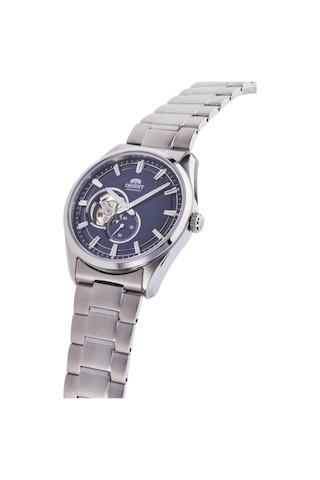Orıent Kurmalı Otomatik Çelik Gri Open Heart Safir Cam Lacivert Kadran 41 Mm Erkek Kol Saati Metalik