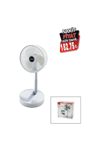 Masa Üstü Vantilatör Usb Şarjlı Katlanır Fan 16.4cm - Uzayan Ayak 12.5-19cm 180 Derece Dönebilen Telefonluklu Bwfn-11 Timya/go1395 197822