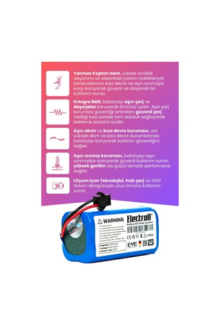Tesvor T8 Uyumlu Batarya Maksimum Kapasite 3500mah Pil Robot Süpürge Bataryası