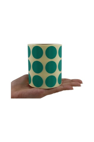 Renkli Kuşe Rulo Çap Etiketi 25mm X 25mm 2500 Adet Yan Yana 3 Lü