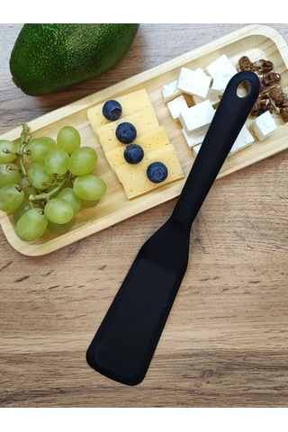 Fosenze 25 Cm Siyah Silikon Mutfak Spatula - Isı Dayanıklı, Yemek Pişirme Ve Karıştırma Aracı, Teflon Tencereye Uygun, 1 Adet