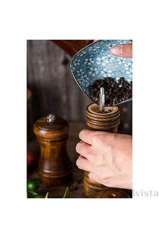 Masterchef 2'li Ceviz Ahşap Tuz Karabiber Değirmeni Seti - 14 Cm