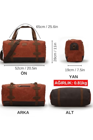 Dark Cotton 7104 Kiremit Seyahat Spor Suya Dayanıklı Kanvas Çanta