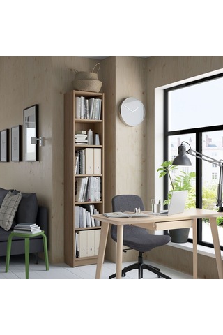 Kitaplık, Meşe Görünümlü, 40x28x202 Cm Abanoz