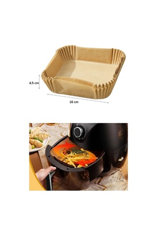 Xl / Xxl Airfryer Pişirme Kağıdı 50li Yağlı Kağıt Kraft Kare