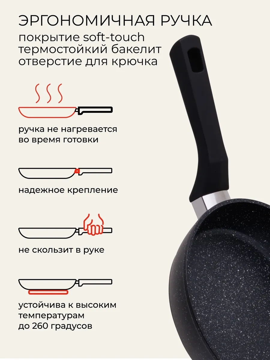 Unifico 20 Cm Marmo Nero İndüksiyonlu Ocak Tava Kapaklı 268896928 Siyah