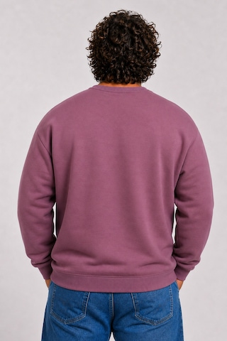Starbattal Erkek Büyük Beden Sıfır Yaka 3ip Sweat Black 24202 Eflatun-2851