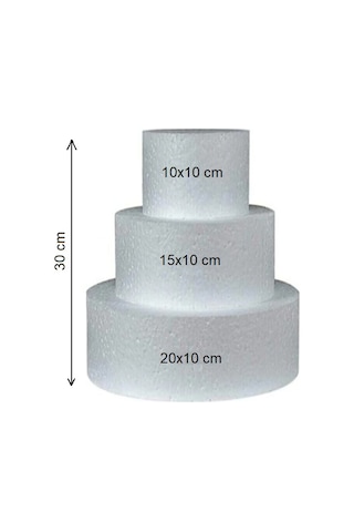 Dekoras Strafor Köpük Yuvarlak 3 Katlı Maket Pasta 10x10 - 15x10 - 20x10 Cm 0 Dekoras Strafor Köpük Yuvarlak 3 Katlı Maket Pasta 10x10 - 15x10 - 20x10 Cm 0