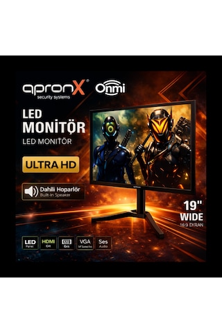 Apx-nws19 19 İnç Led Monitör Dahili Haporlör 900p Vga Hdmı Girişli